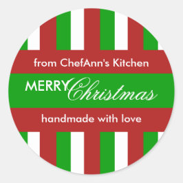 Etiqueta de Jar de Cozinha verde em Strips de Nata