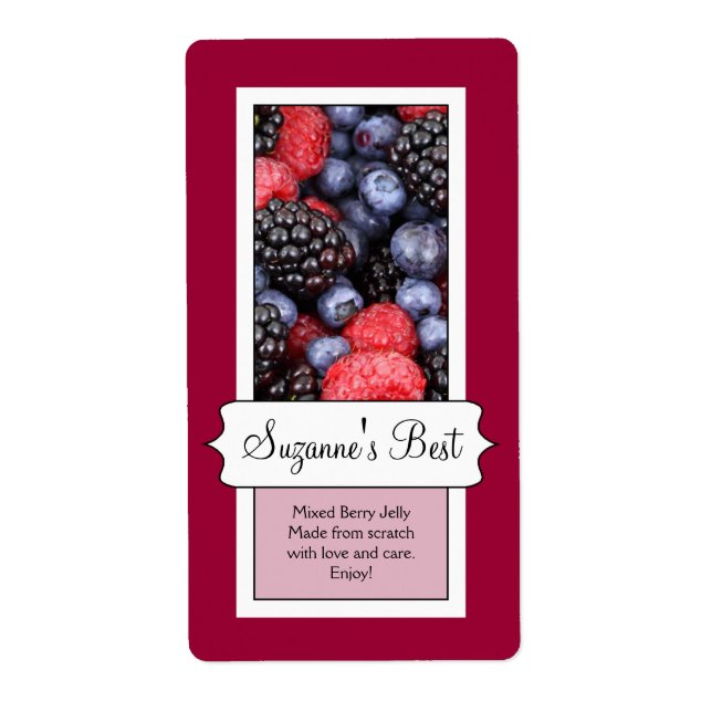 Etiqueta de Jar de Triagem Personalizada, Berries (Frente)