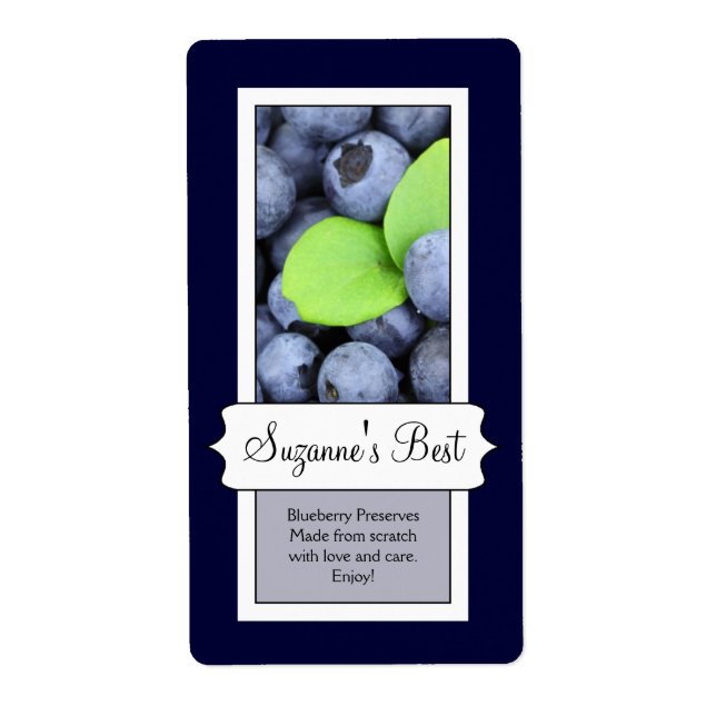 Etiqueta de Jar de Triagem Personalizada, Blueberr (Frente)