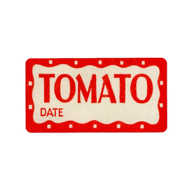 Etiqueta de Jardim Vintage Tomato Sticker Vegatabl (Frente)