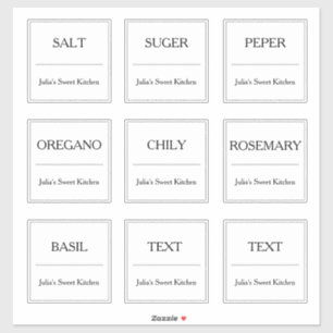 Etiqueta de Jato de Especiaria de Cozinha Vinhetas