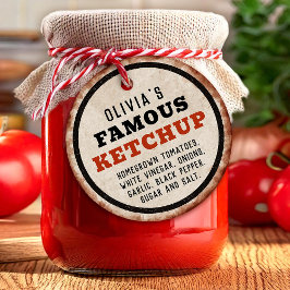 Etiqueta de ketchup de tomate enferrujada