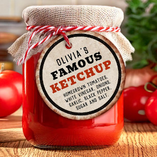 Etiqueta de ketchup de tomate enferrujada
