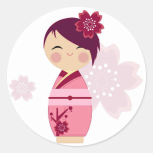 Etiqueta de Kokeshi Sakura