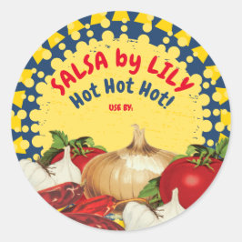 Etiqueta de latão de salsa comida no sudoeste mexi