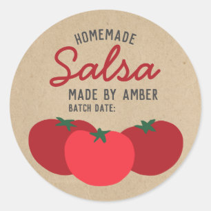 Etiqueta de latão de tomate Salsa, hipster Moderno