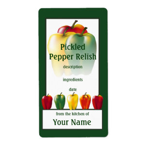 Etiqueta de latas de pimenta picada