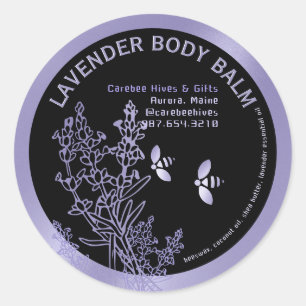 Etiqueta de lavanda para flores e abelhas do Corpo