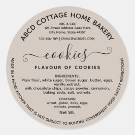 Etiqueta de Lei de Cottage de Cookies em Rótulo Mo