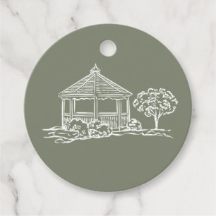 Etiqueta de Lembrança de Casamento Initial Gazebo