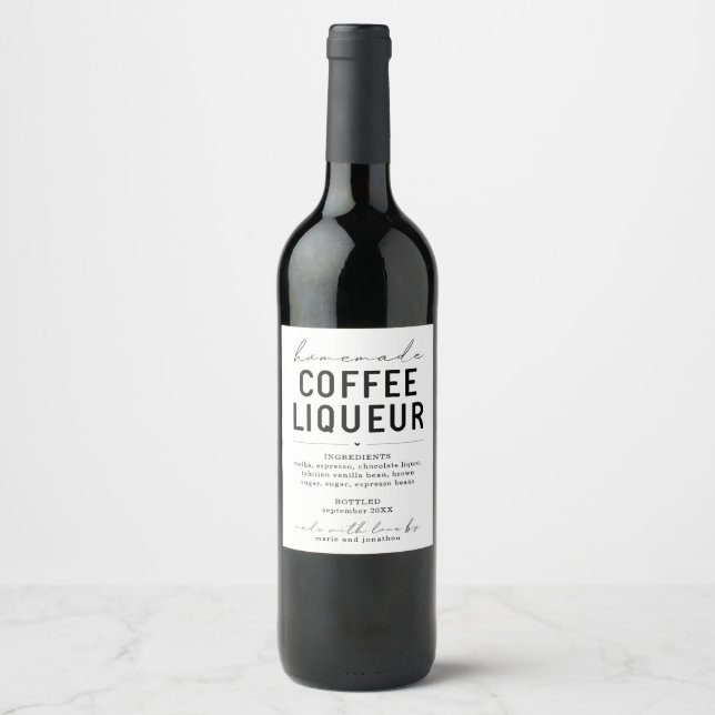 Etiqueta de Licor de Café Personalizado (Frente)