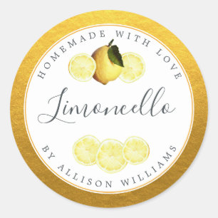 Etiqueta de Limoncello Homemade Personalizada Dour