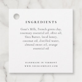 Etiqueta de lista de ingredientes com logotipo