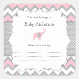 Etiqueta de livraria do Chá de fraldas Elefante Ro