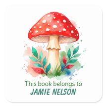 Etiqueta de Livro de Aquarela Personalizada de Cog