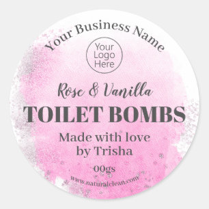 Etiqueta de logotipo de Fizzy Toilet Bomb de Prata