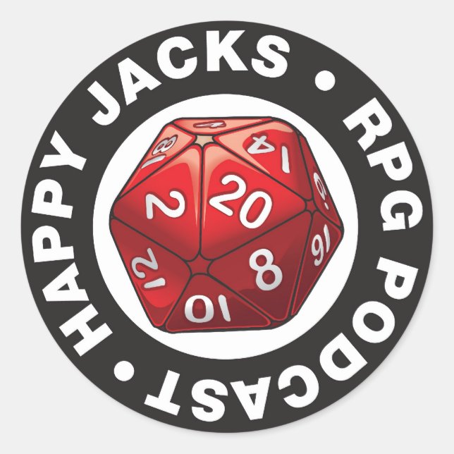 Etiqueta de logotipo Happy Jacks d20 (Frente)