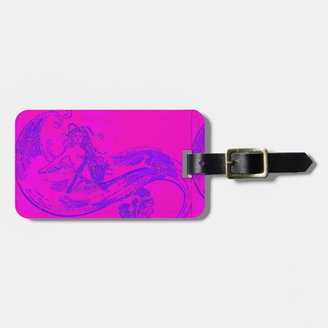etiqueta de mala da sereia de onda rosa (Frente Horizontal)