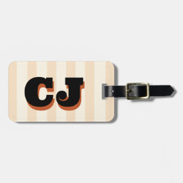 Etiqueta de mala personalizada com listras de crem