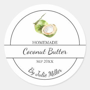 Etiqueta de Manteiga de Coco Homemade Simples