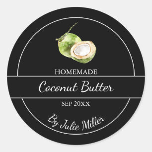 Etiqueta de Manteiga de Coco Homemade Simples   Pr