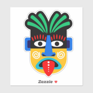Etiqueta de Máscara Tribal Étnica