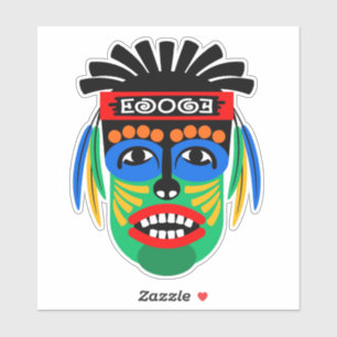 Etiqueta de Máscara Tribal Étnica