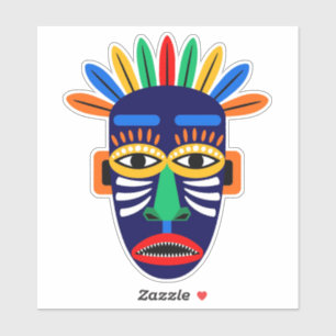Etiqueta de Máscara Tribal Étnica