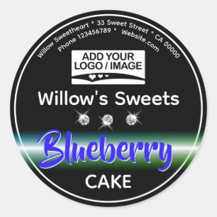Etiqueta de Massa de Cupcake Rinestone Azul Preto
