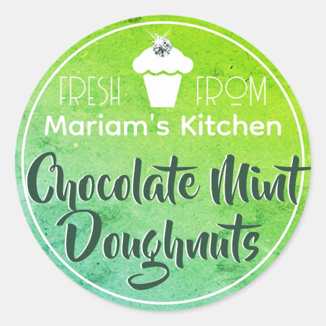 Etiqueta de massa verde para Cupcake de chá verde (Frente)