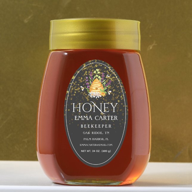 Etiqueta de Mel de 24 oz Rainha (Honey jar Sticker)