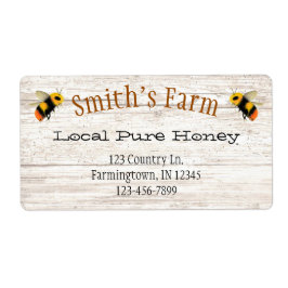 Etiqueta de Mel de Abelha de Aquarela Personalizad