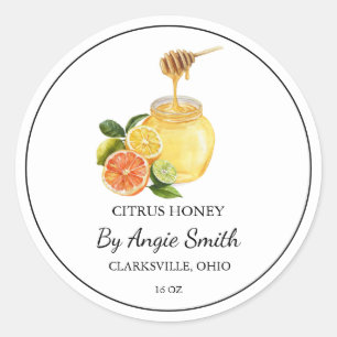 Etiqueta de Mel de Citrus Simples Infusos