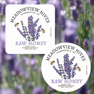 Etiqueta de Mel de Lavanda de Jar Pequeno com Abel