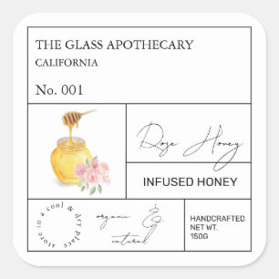 Etiqueta de Mel de Rosa de Apothecary