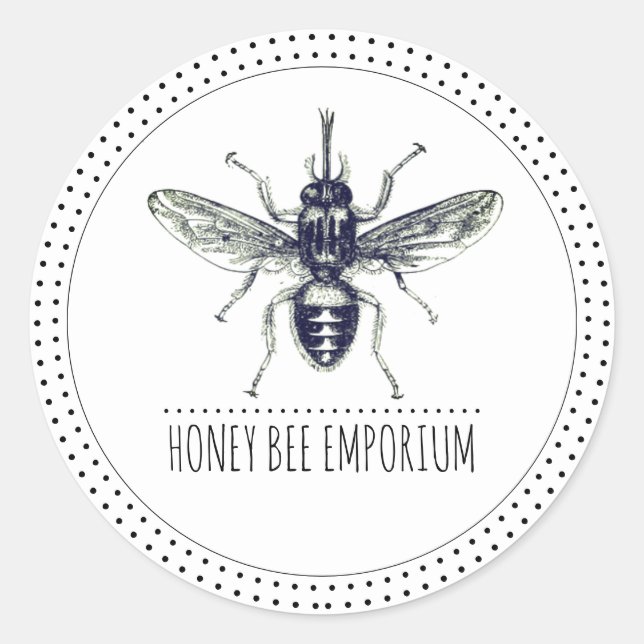 Etiqueta de Mel do Logotipo Bee (Frente)
