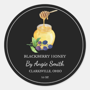 Etiqueta de Mel Simples de Blackberry Infusida