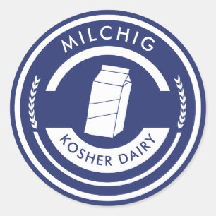 Etiqueta de Milchig Azul e Branca Kosher Dairy