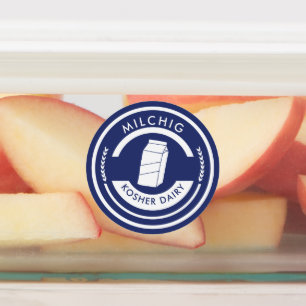 Etiqueta de Milchig Azul e Branca Kosher Dairy