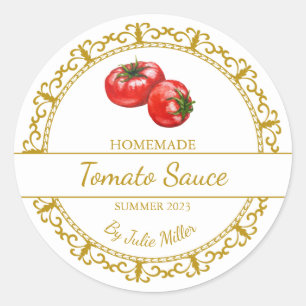 Etiqueta de molho de tomate caseiro Dourado Vintag