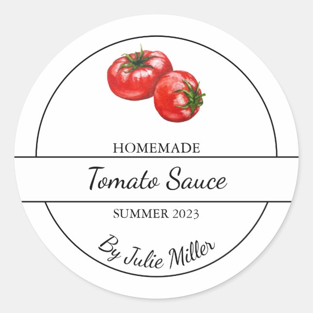 Etiqueta de molho de tomate caseiro simples (Frente)