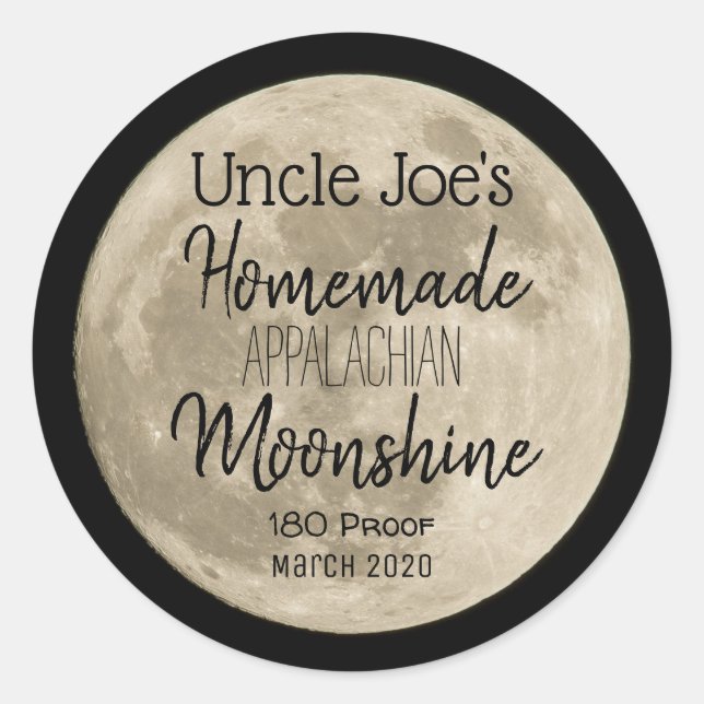 Etiqueta de Moonshine Homemade Personalizada (Frente)