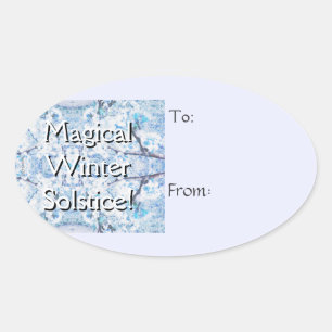 Etiqueta de Natal da Solstce Yule Snow