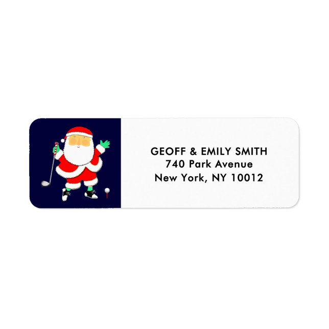 Etiqueta de Natal de Golfe Férias (Frente)