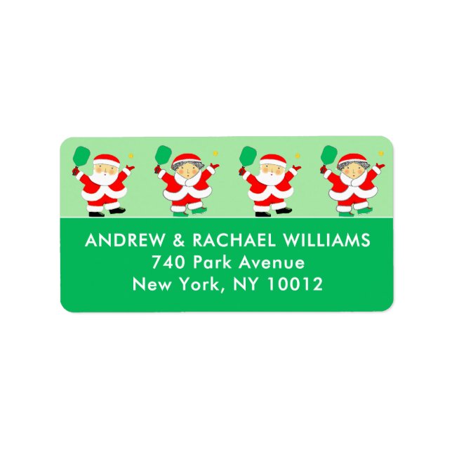 Etiqueta de Natal de Pickleball (Frente)