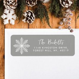 Etiqueta de Natal Festivo Floco de Neve