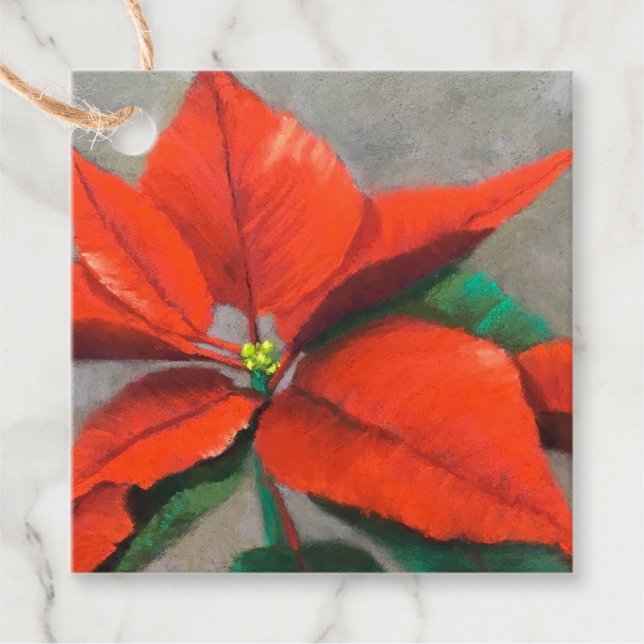 Etiqueta de Natal Poinsettia (Frente)