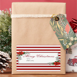 Etiqueta de Natal Poinsettia