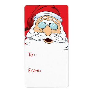 Etiqueta de Natal Santa Claus