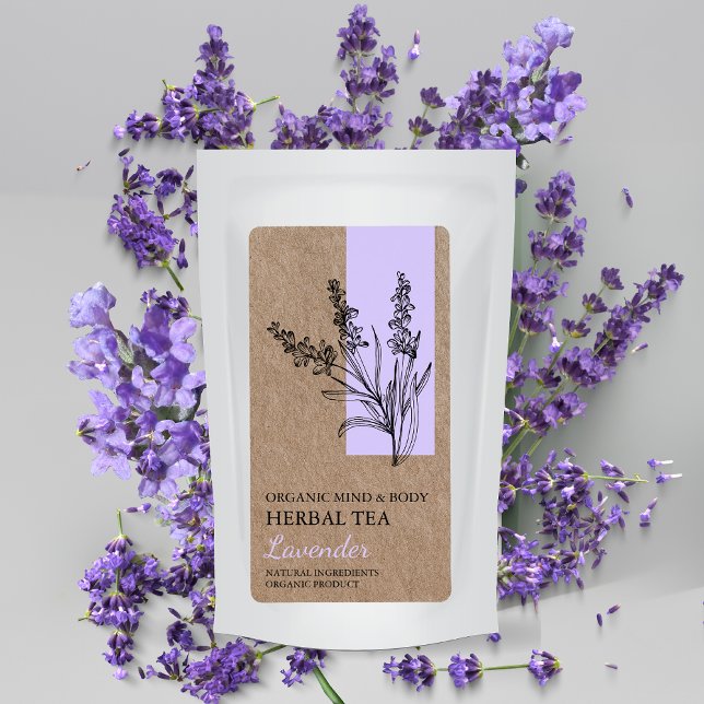 Etiqueta de Negócio do Tea Kraft, Lavanda orgânica (Criador carregado)